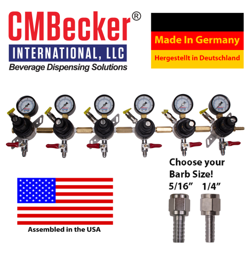 CMB Beer CO2 Regulator, 6 Body Secondary